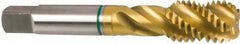 Guhring - M14x2.00 Metric Coarse 3 Flute 6H Modified Bottoming Spiral Flute Tap - Cobalt, TiN Finish, 3.591" OAL, Right Hand Flute, Right Hand Thread, Series 3921 - Makers Industrial Supply