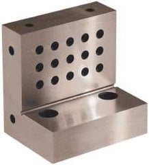 Suburban Tool - 4" Wide x 4" Deep x 3" High Steel Precision-Ground Angle Plate - Standard Plate, Machined Holes on Surface, Open End, 1-1/8" Thick, Single Plate - Makers Industrial Supply