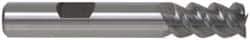 Accupro - 3/4", 3" LOC, 3/4" Shank Diam, 5-1/4" OAL, 3 Flute, Powdered Metal Square End Mill - Single End, TiCN Finish, Spiral Flute, 42° Helix, Centercutting, Right Hand Cut, Right Hand Flute - Makers Industrial Supply