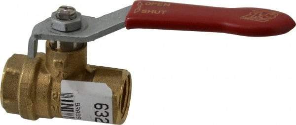 Value Collection - 3/8" Pipe, Full Port, Brass UL Listed Ball Valve - 1 Piece, Inline - One Way Flow, FNPT x FNPT Ends, Lever Handle, 600 WOG, 150 WSP - Makers Industrial Supply