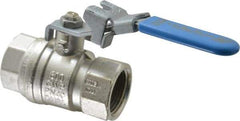 Value Collection - 1" Pipe, Full Port, Brass UL Listed Ball Valve - 1 Piece, Inline - One Way Flow, FNPT x FNPT Ends, Locking Lever Handle, 600 WOG - Makers Industrial Supply