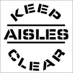 NMC - Keep Aisles Clear Stencil - 0.06 Inch Thick, Polyethylene, English - Makers Industrial Supply