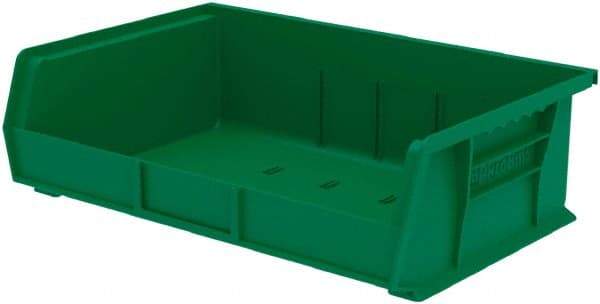 Akro-Mils - 60 Lb. Load Capacity, 10-7/8" Deep, Green Polymer Hopper Stacking Bin - 5" High x 16-1/2" Wide x 10-7/8" Long - Makers Industrial Supply