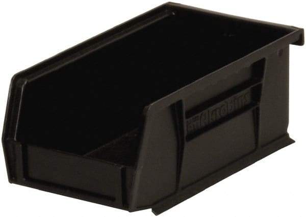 Akro-Mils - 10 Lb. Load Capacity, 7-3/8" Deep, Black Polymer Hopper Stacking Bin - 3" High x 4-1/8" Wide x 7-3/8" Long - Makers Industrial Supply