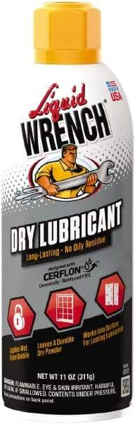 Liquid Wrench - 11 oz Aerosol Dry Film with PTFE Lubricant - Clear, -300°F to 650°F - Makers Industrial Supply