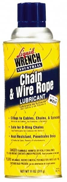 Liquid Wrench - 11 oz Aerosol General Purpose Chain & Cable Lubricant - Clear Bright Yellow, -20 to 650°F - Makers Industrial Supply