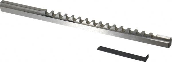 Value Collection - 4mm Keyway Width, Style B-1, Keyway Broach - High Speed Steel, Bright Finish, 1/4" Broach Body Width, 19/64" to 1-11/16" LOC, 6-3/4" OAL - Makers Industrial Supply