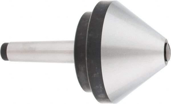 Interstate - MT3 Taper Shank, 4" Head Diam 660 Lb Capacity Live Center - 500 Max RPM, 2.76" Head Length, 4" Point Diam, 600 Lb Max Workpc, 6-1/2" OAL, Bull Nose Point - Makers Industrial Supply