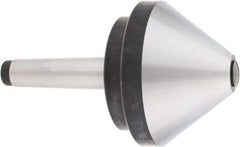 Interstate - MT3 Taper Shank, 4" Head Diam 660 Lb Capacity Live Center - 500 Max RPM, 2.76" Head Length, 4" Point Diam, 600 Lb Max Workpc, 6-1/2" OAL, Bull Nose Point - Makers Industrial Supply