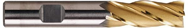 Hertel - 1-5/8", 2" LOC, 1-1/4" Shank Diam, 4-1/2" OAL, 6 Flute, High Speed Steel Square End Mill - Single End, TiN Finish - Makers Industrial Supply