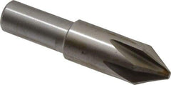 Interstate - 5/8" Head Diam, 1/2" Shank Diam, 6 Flute 60° Cobalt Countersink - Bright Finish, 2-3/4" OAL, Single End, Straight Shank, Right Hand Cut - Makers Industrial Supply