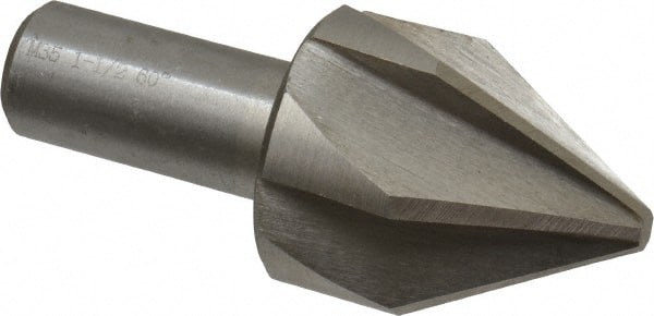 Interstate - 1-1/2" Head Diam, 3/4" Shank Diam, 6 Flute 60° Cobalt Countersink - Makers Industrial Supply