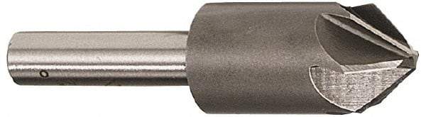 Interstate - 3/4" Head Diam, 1/2" Shank Diam, 6 Flute 90° Cobalt Countersink - Bright Finish, 2-3/4" OAL, Single End, Straight Shank, Right Hand Cut - Makers Industrial Supply