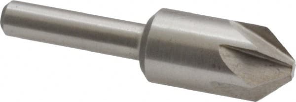 Interstate - 1/2" Head Diam, 1/4" Shank Diam, 6 Flute 82° Cobalt Countersink - Makers Industrial Supply