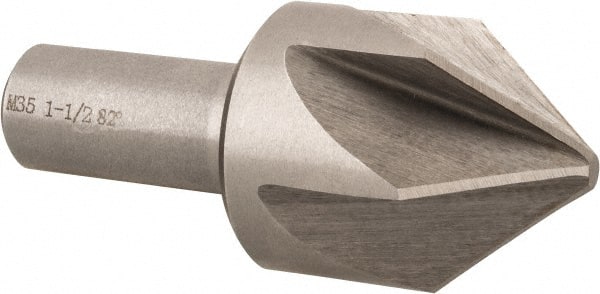 Interstate - 1-1/2" Head Diam, 3/4" Shank Diam, 6 Flute 82° Cobalt Countersink - Makers Industrial Supply