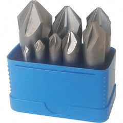 Interstate - 8 Piece, 1/4 to 1" Head Diam, 60° Included Angle, Single End Countersink Set - Makers Industrial Supply