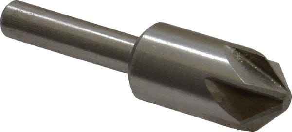 Interstate - 1/2" Head Diam, 1/4" Shank Diam, 6 Flute 90° Cobalt Countersink - Makers Industrial Supply