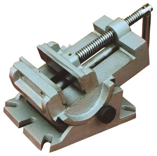 Interstate - 4-1/4" Jaw Opening Capacity x 1-1/2" Throat Depth, Horizontal Drill Press Vise - 4-1/2" Wide x 1-1/2" High Jaw, Stationary Base, Standard Speed, 7-1/2" OAL x 4.33" Overall Height - Makers Industrial Supply