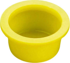 Caplugs - 1.043" ID, Round Head, Tapered Cap/Plug with Flange - 1.56" OD, 3/4" Long, Low-Density Polyethylene, Yellow - Makers Industrial Supply