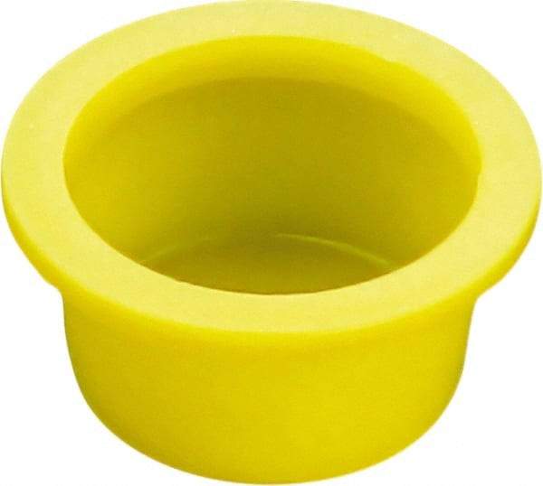 Caplugs - 0.328" ID, Round Head, Tapered Cap/Plug with Flange - 0.78" OD, 13/32" Long, Low-Density Polyethylene, Yellow - Makers Industrial Supply