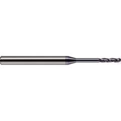 Harvey Tool - Ball End Mills; Mill Diameter (Inch): 1/16 ; Mill Diameter (Decimal Inch): 0.0620 ; Number of Flutes: 3 ; Length of Cut (Inch): 1/2 ; Length of Cut (Decimal Inch): 0.5000 ; Material: Solid Carbide - Exact Industrial Supply