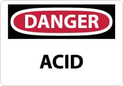 NMC - "Danger - Acid", 10" Long x 14" Wide, Aluminum Safety Sign - Rectangle, 0.04" Thick, Use for Hazardous Materials - Makers Industrial Supply