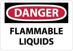 NMC - "Danger - Flammable Liquids", 10" Long x 14" Wide, Aluminum Safety Sign - Rectangle, 0.04" Thick, Use for Hazardous Materials - Makers Industrial Supply