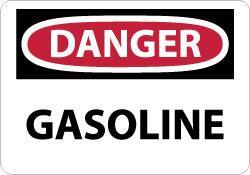 NMC - "Danger - Gasoline", 10" Long x 14" Wide, Rigid Plastic Safety Sign - Rectangle, 0.05" Thick, Use for Hazardous Materials - Makers Industrial Supply