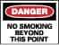 NMC - "Danger - No Smoking Beyond This Point", 10" Long x 14" Wide, Rigid Plastic Safety Sign - Rectangle, 0.05" Thick, Use for Accident Prevention - Makers Industrial Supply