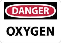 NMC - "Danger - Oxygen", 10" Long x 14" Wide, Aluminum Safety Sign - Rectangle, 0.04" Thick, Use for Hazardous Materials - Makers Industrial Supply