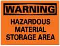 NMC - "Warning - Hazardous Material Storage Area", 10" Long x 14" Wide, Aluminum Safety Sign - Rectangle, 0.04" Thick, Use for Hazardous Materials - Makers Industrial Supply