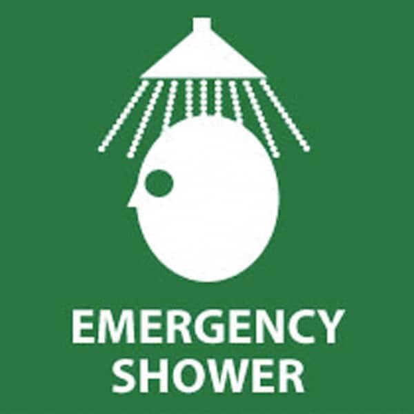 NMC - "Emergency Shower", 7" Long x 7" Wide, Rigid Plastic Safety Sign - Square, 0.05" Thick, Use for First Aid - Makers Industrial Supply