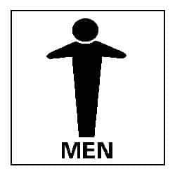 NMC - "Men", 7" Long x 7" Wide, Rigid Plastic Safety Sign - Square, 0.05" Thick, Use for Restroom, Janitorial & Housekeeping - Makers Industrial Supply