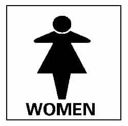 NMC - "Women", 7" Long x 7" Wide, Rigid Plastic Safety Sign - Square, 0.05" Thick, Use for Restroom, Janitorial & Housekeeping - Makers Industrial Supply