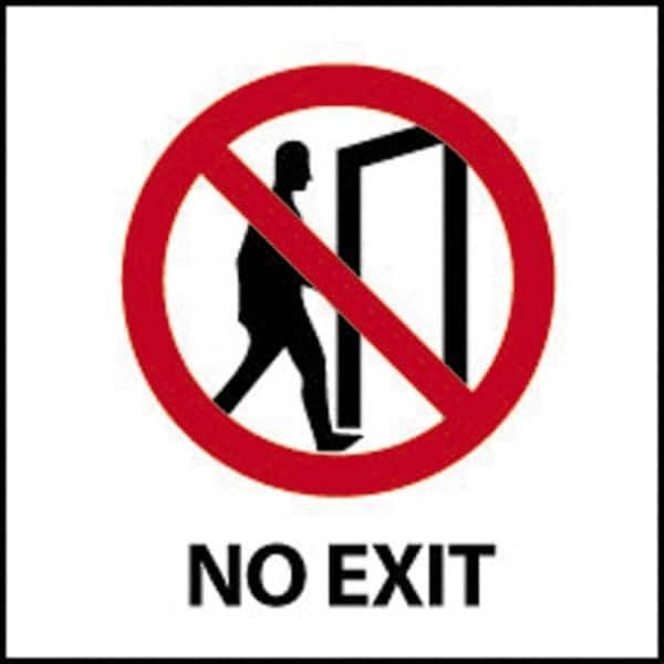 NMC - No Exit, Plastic Exit Sign - 7" Wide x 7" High - Makers Industrial Supply