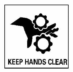 NMC - "Keep Hands Clear", 7" Long x 7" Wide, Rigid Plastic Safety Sign - Square, 0.05" Thick, Use for Accident Prevention - Makers Industrial Supply