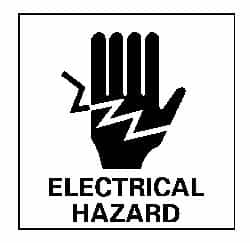 NMC - "Electrical Hazard", 7" Long x 7" Wide, Rigid Plastic Safety Sign - Square, 0.05" Thick, Use for Accident Prevention - Makers Industrial Supply