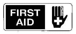 NMC - "First Aid", 7" Long x 17" Wide, Rigid Plastic Safety Sign - Rectangle, 0.05" Thick, Use for First Aid - Makers Industrial Supply