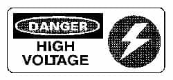 NMC - "Danger - High Voltage", 7" Long x 17" Wide, Rigid Plastic Safety Sign - Rectangle, 0.05" Thick, Use for Accident Prevention - Makers Industrial Supply