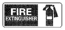 NMC - Fire Extinguisher, Pressure Sensitive Vinyl Fire Sign - 17" Wide x 7" High - Makers Industrial Supply