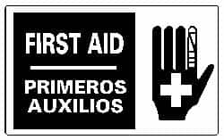 NMC - "First Aid", 10" Long x 18" Wide, Rigid Plastic Safety Sign - Rectangle, 0.05" Thick, Use for First Aid - Makers Industrial Supply