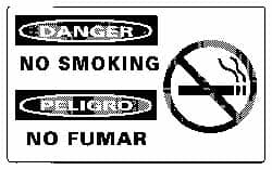 NMC - "Danger - No Smoking", 10" Long x 18" Wide, Rigid Plastic Safety Sign - Rectangle, 0.05" Thick, Use for Accident Prevention - Makers Industrial Supply