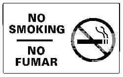 NMC - "No Smoking", 10" Long x 18" Wide, Pressure-Sensitive Vinyl Safety Sign - Rectangle, 0.004" Thick, Use for Accident Prevention - Makers Industrial Supply