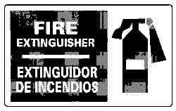 NMC - Fire Extinguisher, Plastic Fire Sign - 18" Wide x 10" High, English/Spanish - Makers Industrial Supply