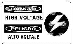 NMC - "Danger - High Voltage", 10" Long x 18" Wide, Rigid Plastic Safety Sign - Rectangle, 0.05" Thick, Use for Accident Prevention - Makers Industrial Supply