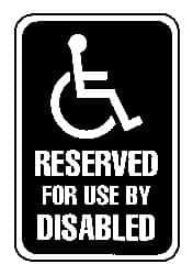 NMC - "Reserved for Use by Disabled", "Handicapped Symbol", 12" Wide x 18" High, Aluminum Parking Lot Traffic Signs - 0.04" Thick, White on Blue, Rectangle, Wall Mount - Makers Industrial Supply