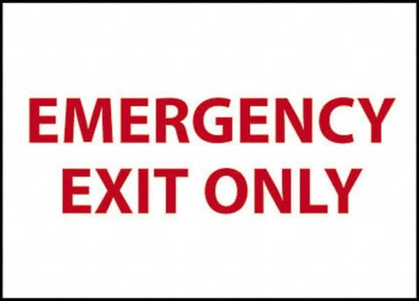 NMC - Emergency Exit Only, Plastic Exit Sign - 14" Wide x 10" High - Makers Industrial Supply