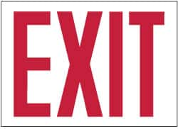 NMC - Exit, Pressure Sensitive Vinyl Exit Sign - 10" Wide x 7" High, Glow-in-the-Dark - Makers Industrial Supply