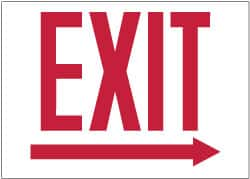 NMC - Exit, Pressure Sensitive Vinyl Exit Sign - 10" Wide x 10" High, Glow-in-the-Dark - Makers Industrial Supply