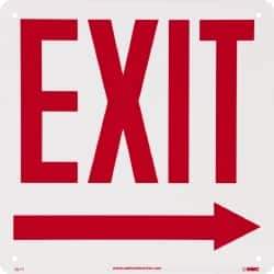 NMC - Exit, Rigid Plastic Exit Sign - 10" Wide x 10" High, Glow-in-the-Dark - Makers Industrial Supply